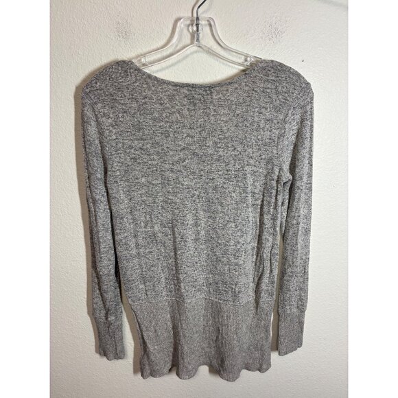 Anthropologie Knit Sweater Y2K Winter Boho Round Neck Long Sleeve Gray Size XS - Picture 2 of 5
